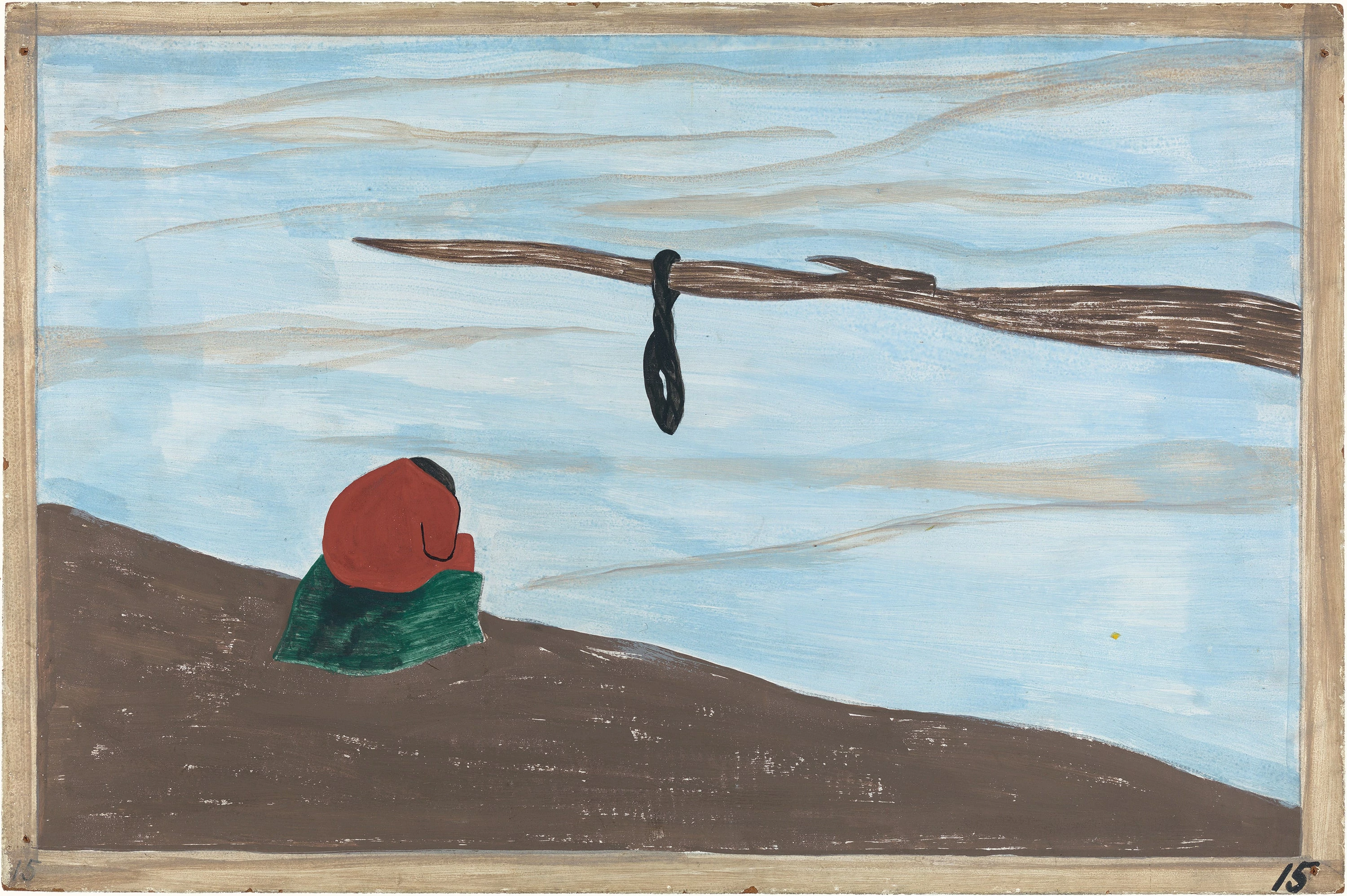 Migration Series No.15: There were lynchings, Jacob Lawrence