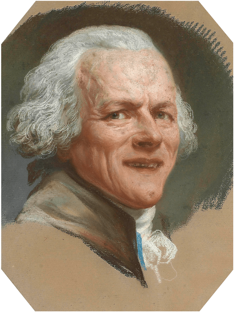 Self portrait, bust-length, grinning at the viewer, Joseph Ducreux