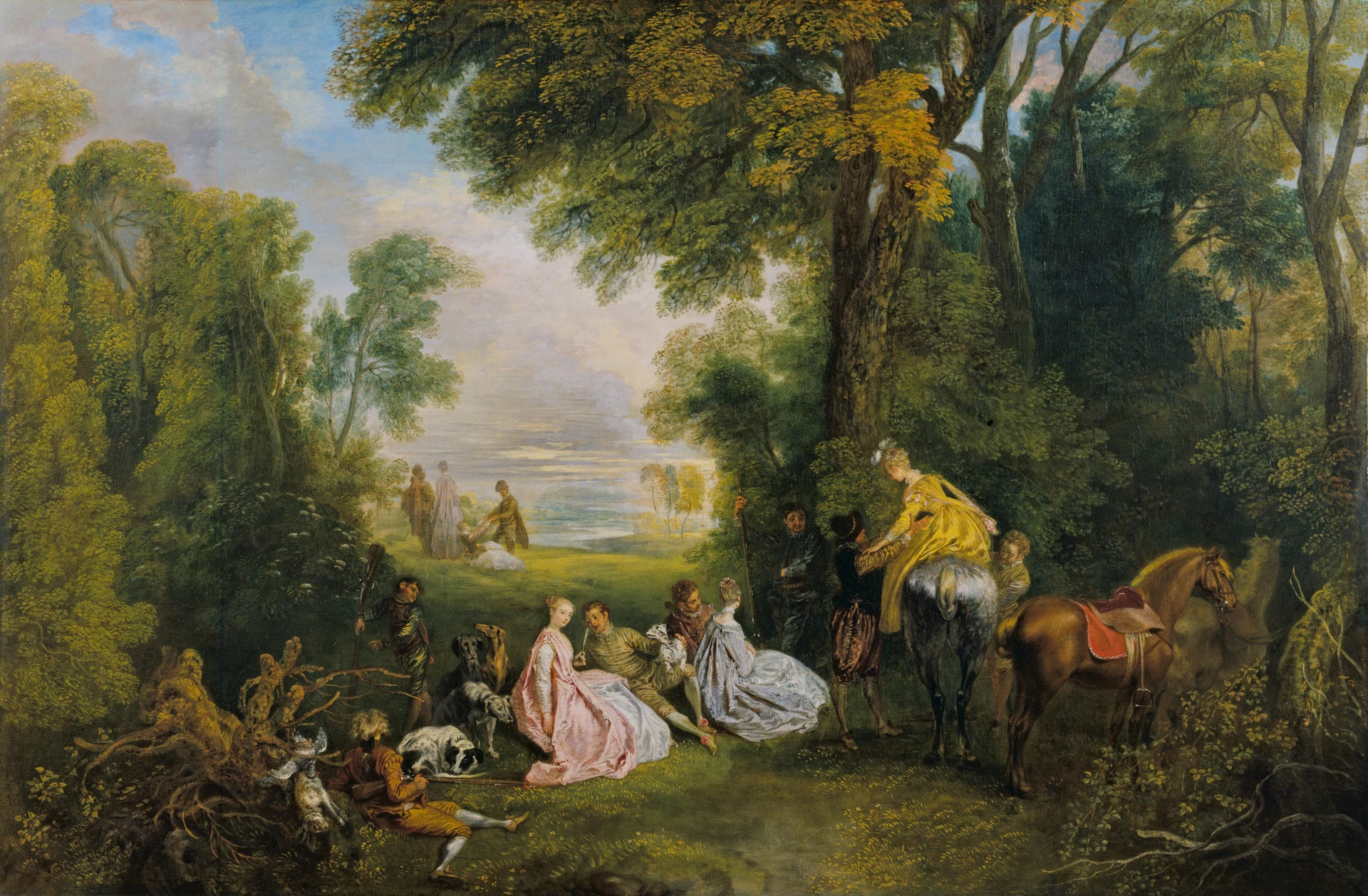 The Halt during the Chase, Jean-Antoine Watteau
