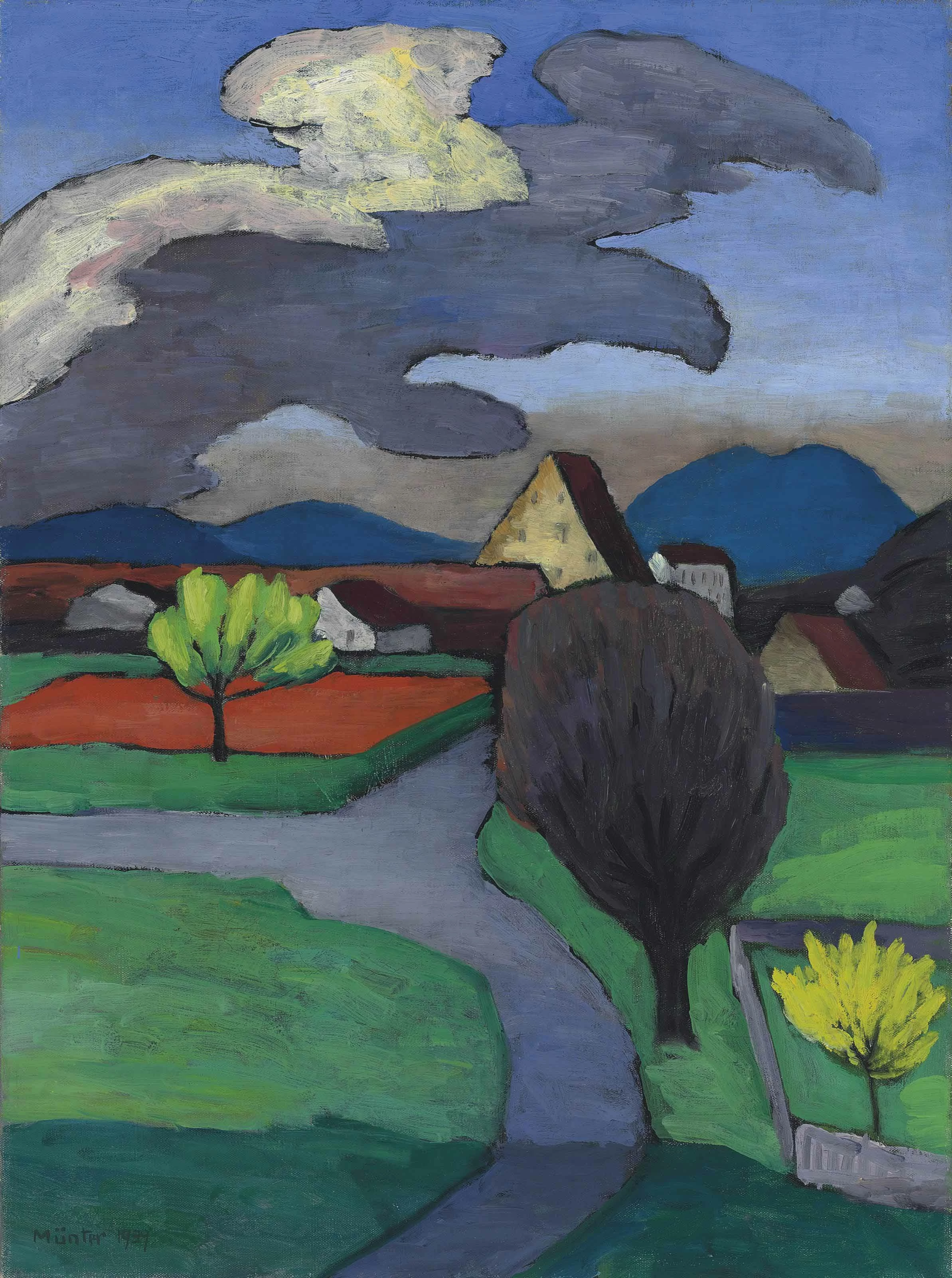 Clouds over the Castle, Murnau, Gabriele Münter