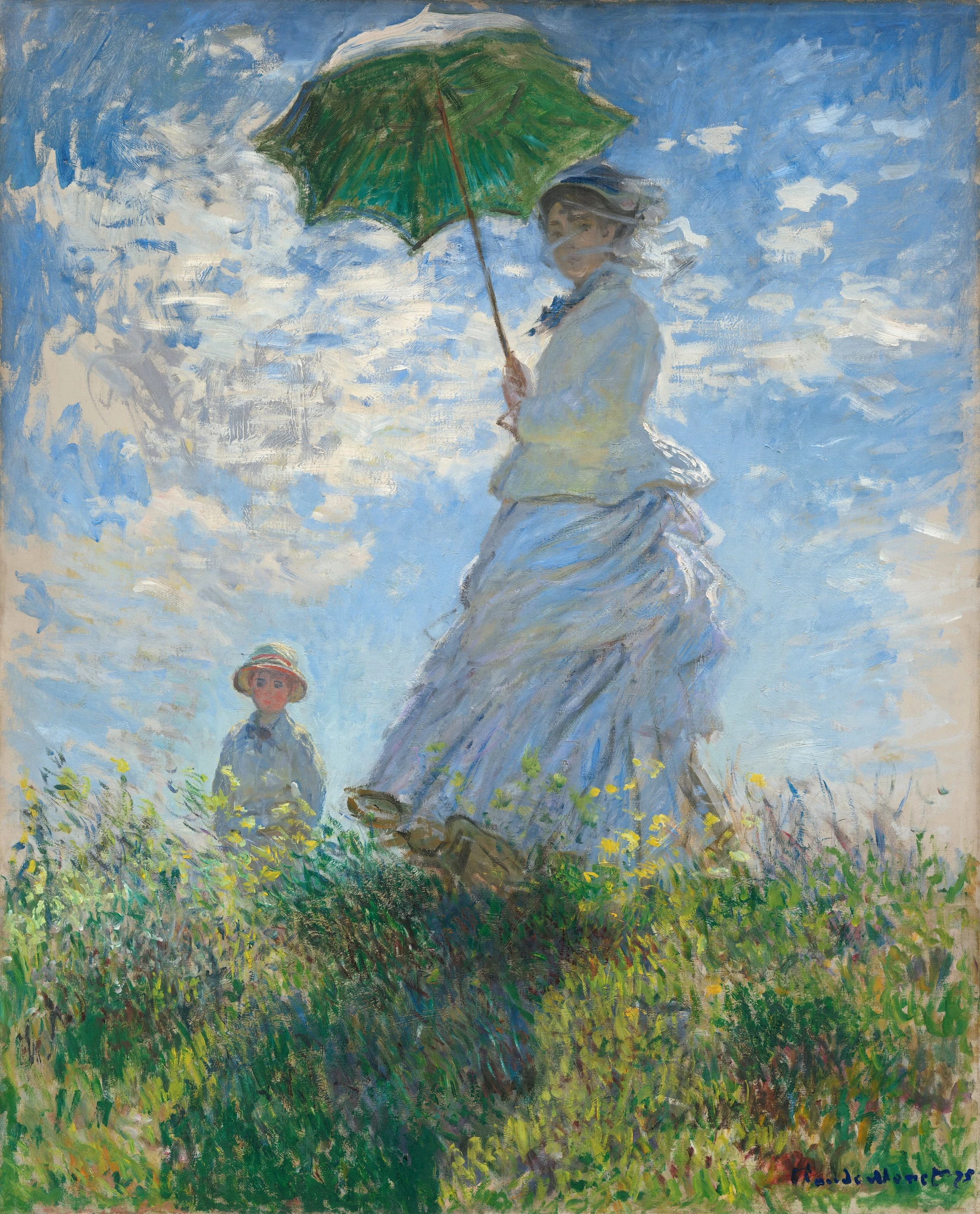 Woman with a Parasol, Madame Monet and Her Son, Claude Monet