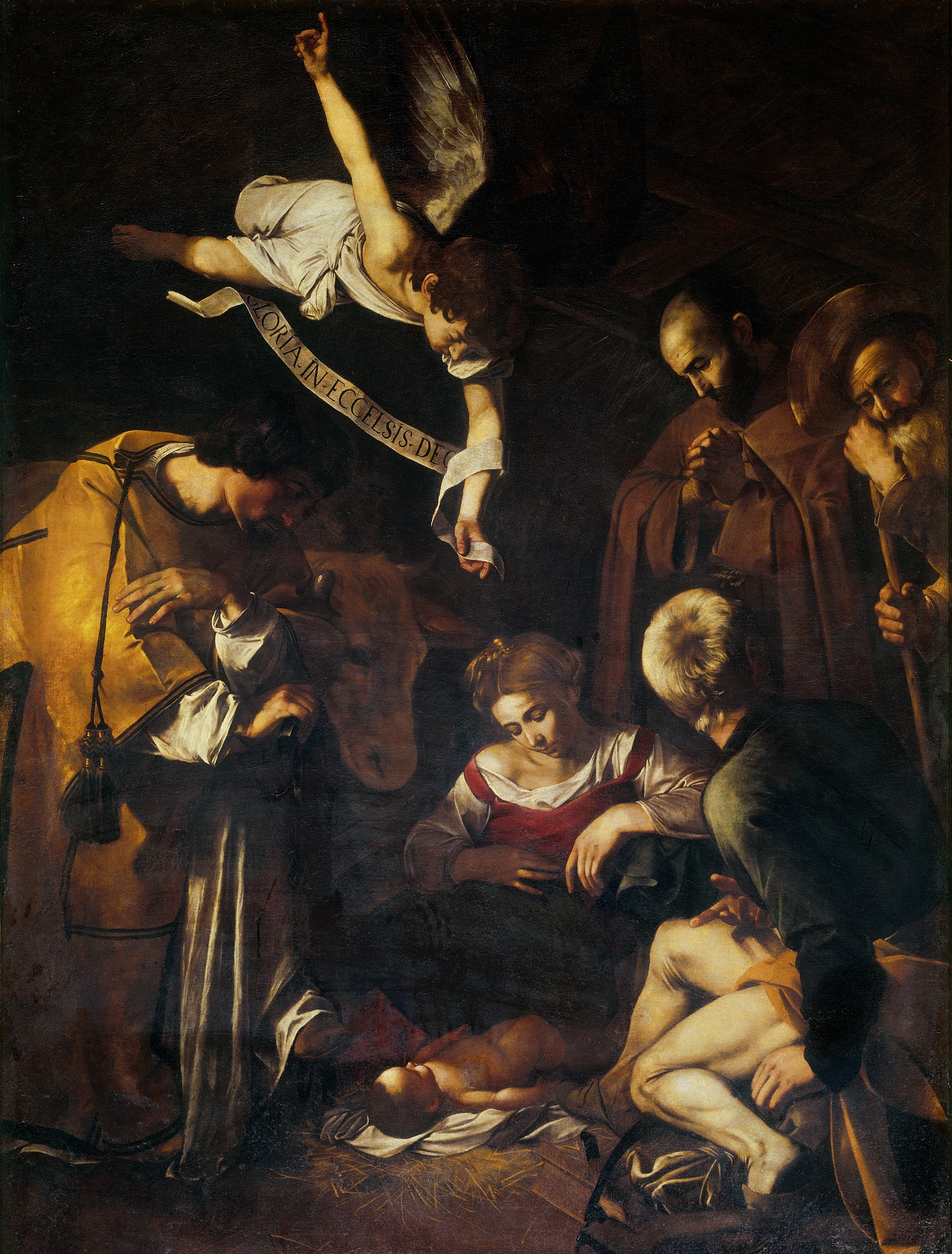 Nativity with St. Francis and St. Lawrence, Caravaggio