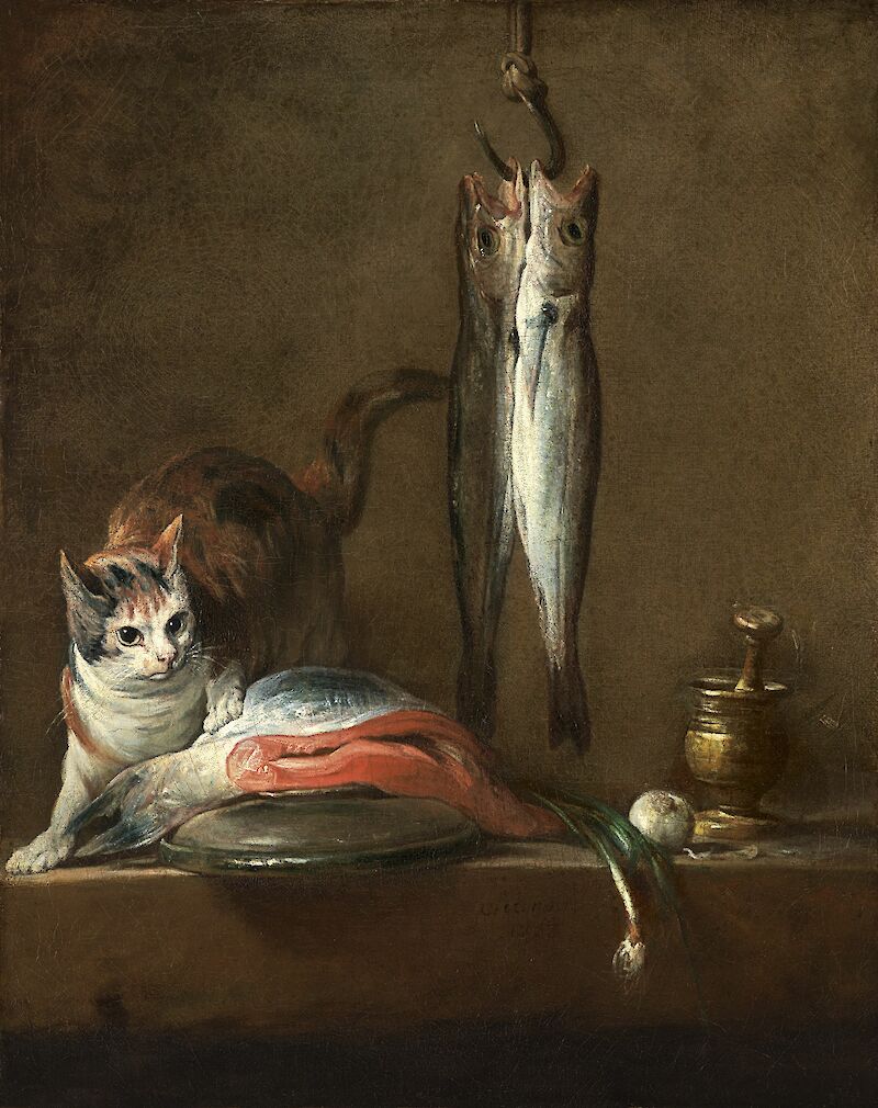Still Life With Cat and Fish, Jean-Baptiste-Siméon Chardin