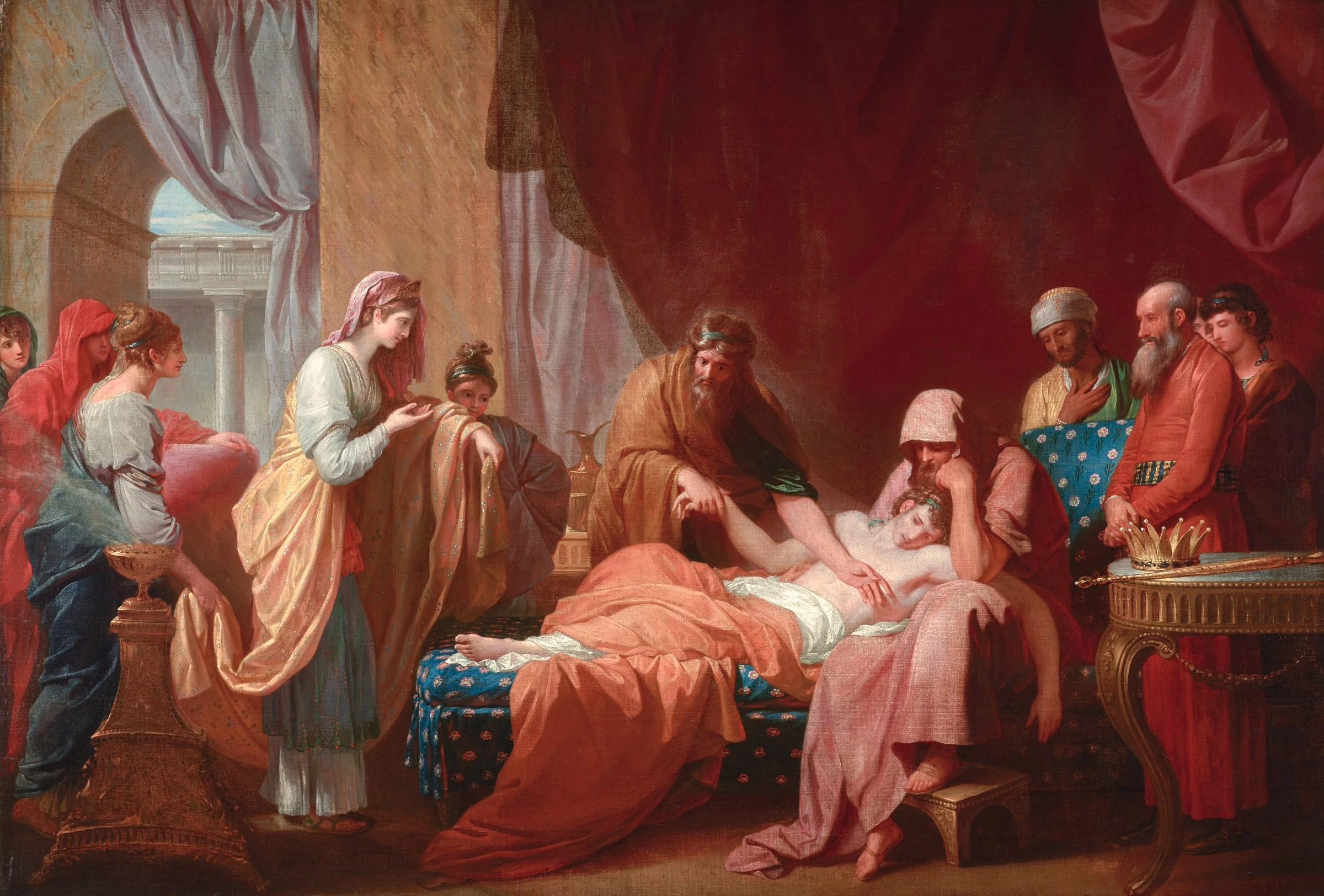 Erasistratus the Physician Discovers the Love of Antiochus for Stratonice, Benjamin West