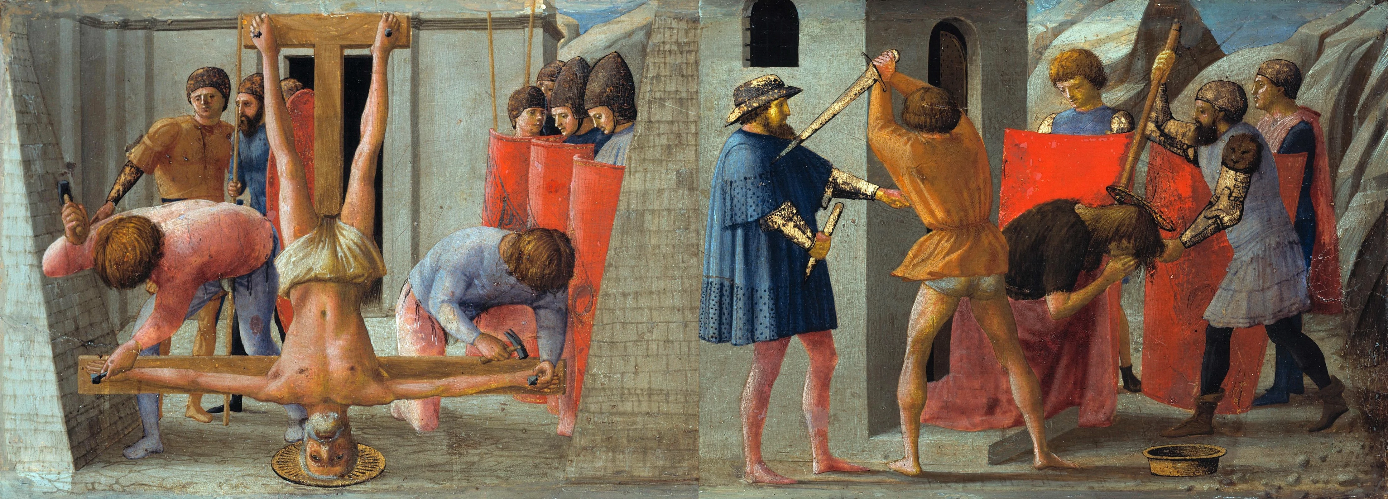 Crucifixion of St. Peter and Beheading of St. John the Baptist, Masaccio