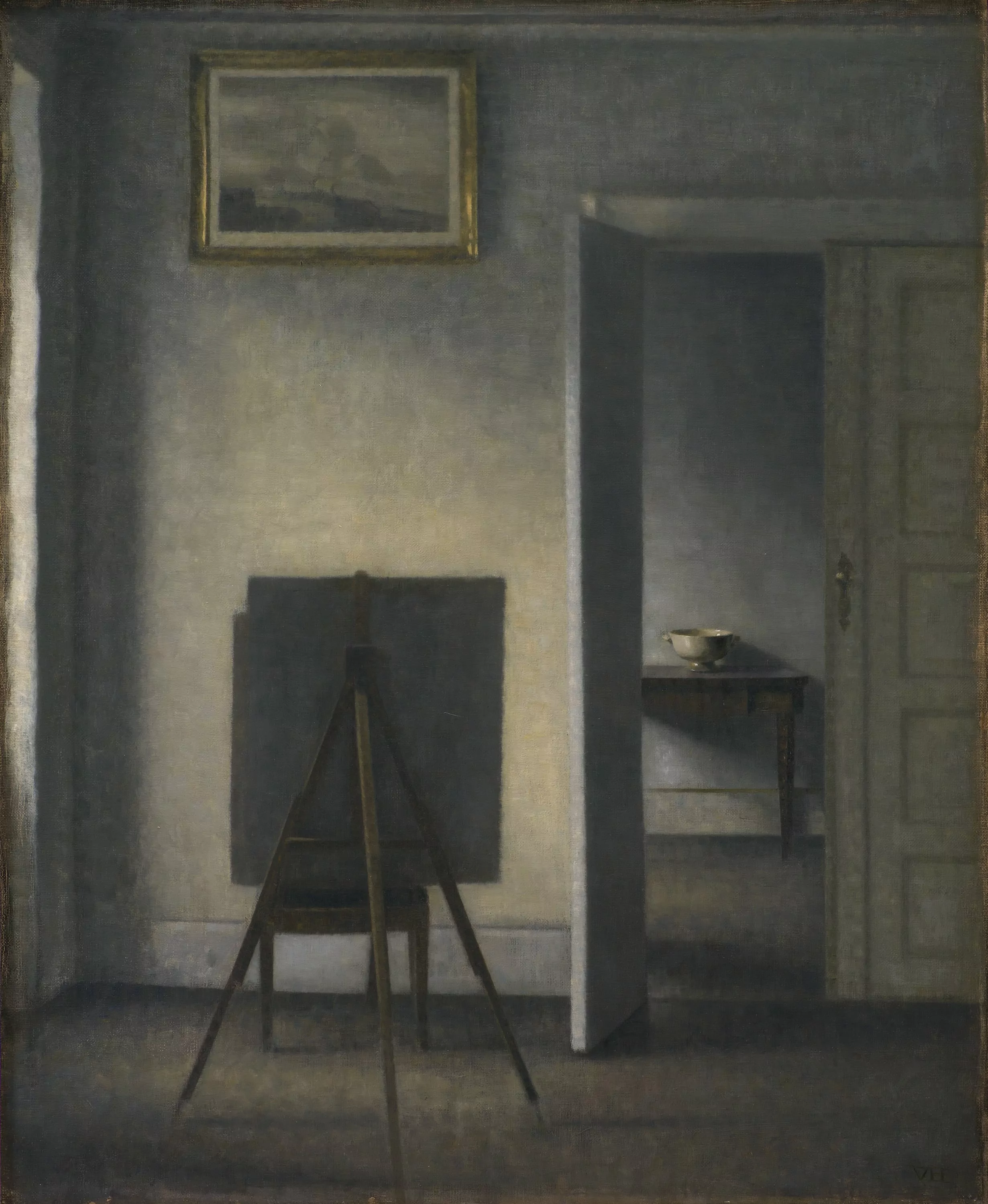 Interior with the Artist's Easel, Vilhelm Hammershøi