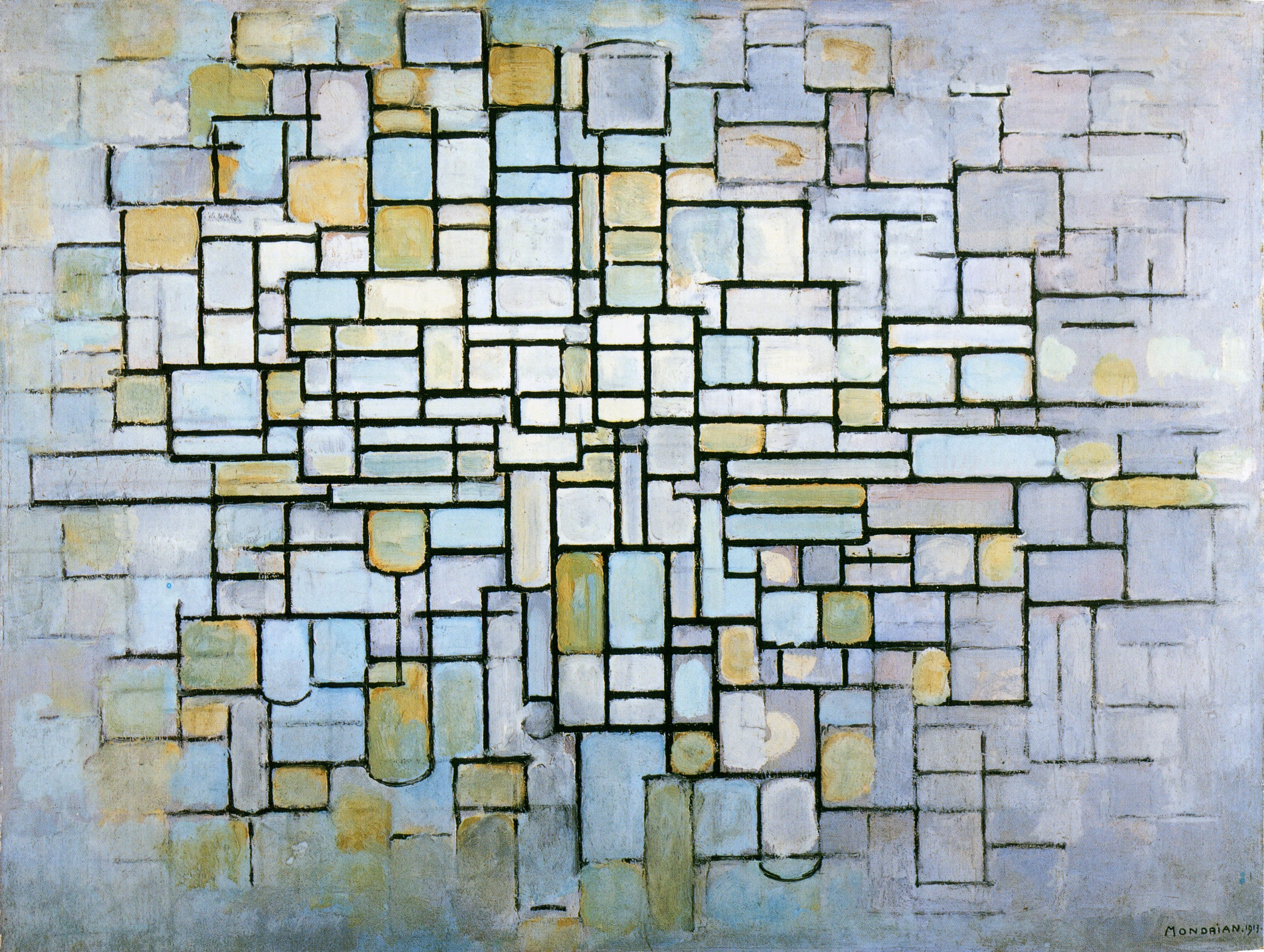 Composition in Blue Gray and Pink, Piet Mondrian