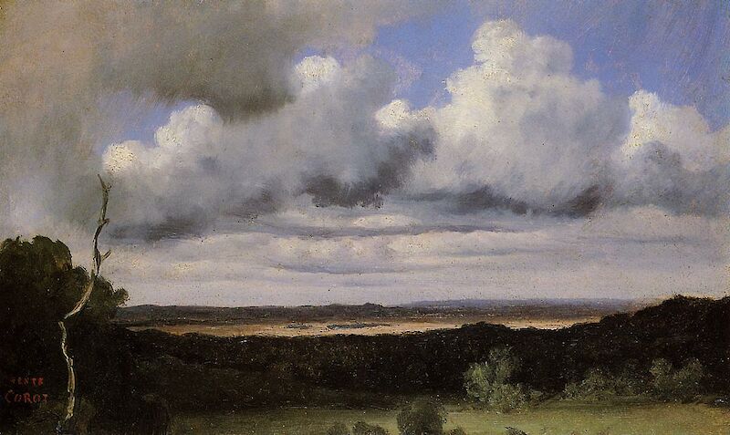 Fontainebleau, Storm Over The Plains, Jean-Baptiste Camille Corot
