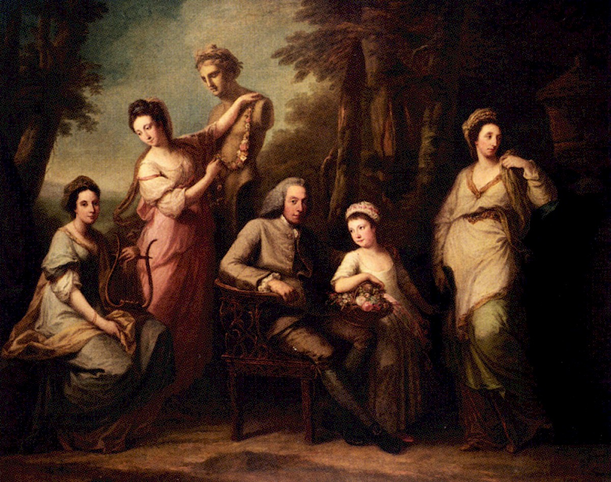 Portrait Of Philip Tisdall With His Wife And Family By Angelica