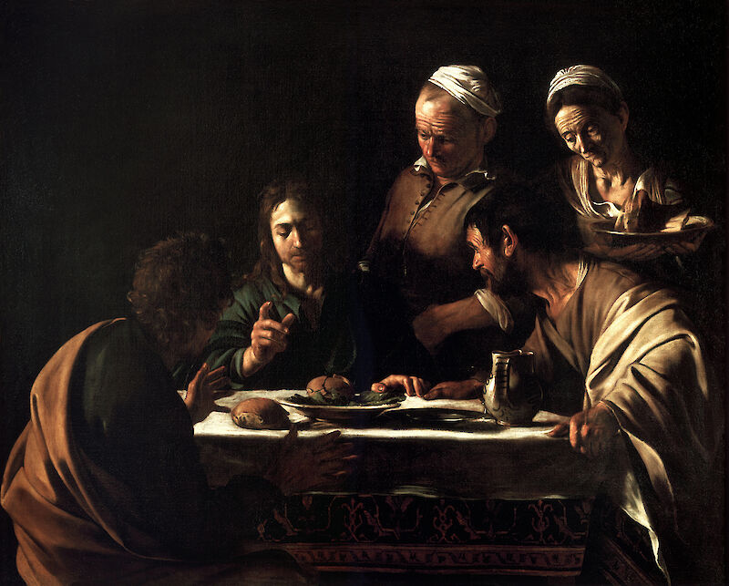 Supper at Emmaus (1606) scale comparison
