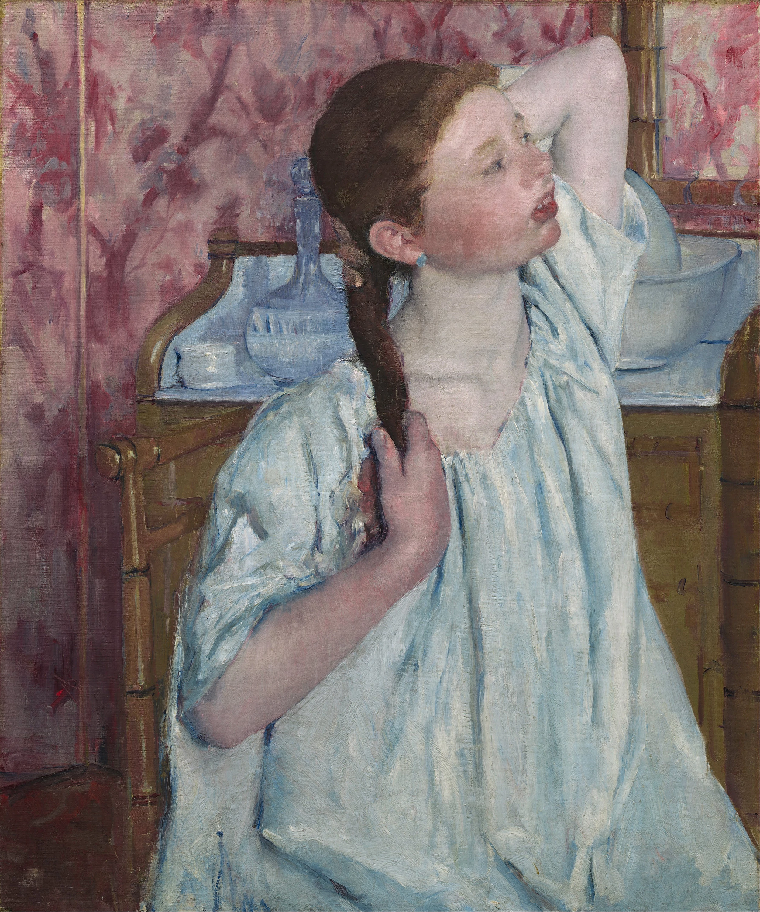 Girl Arranging Her Hair, Mary Cassatt