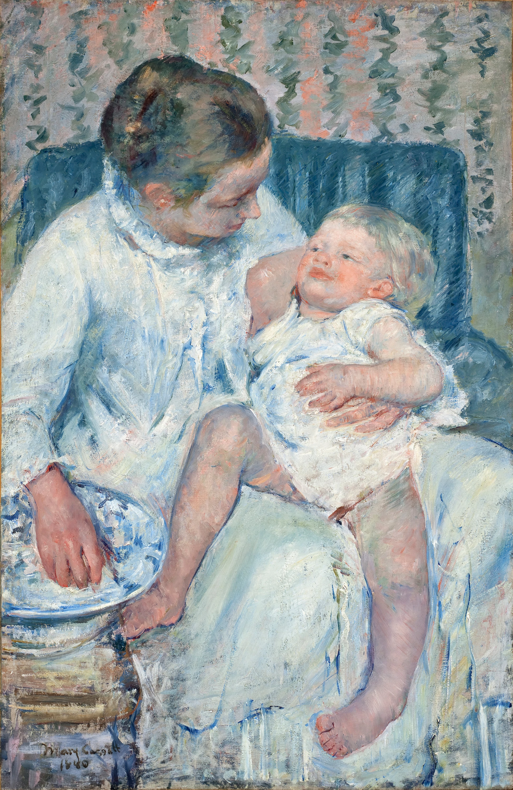 Mother About to Wash Her Sleepy Child, Mary Cassatt
