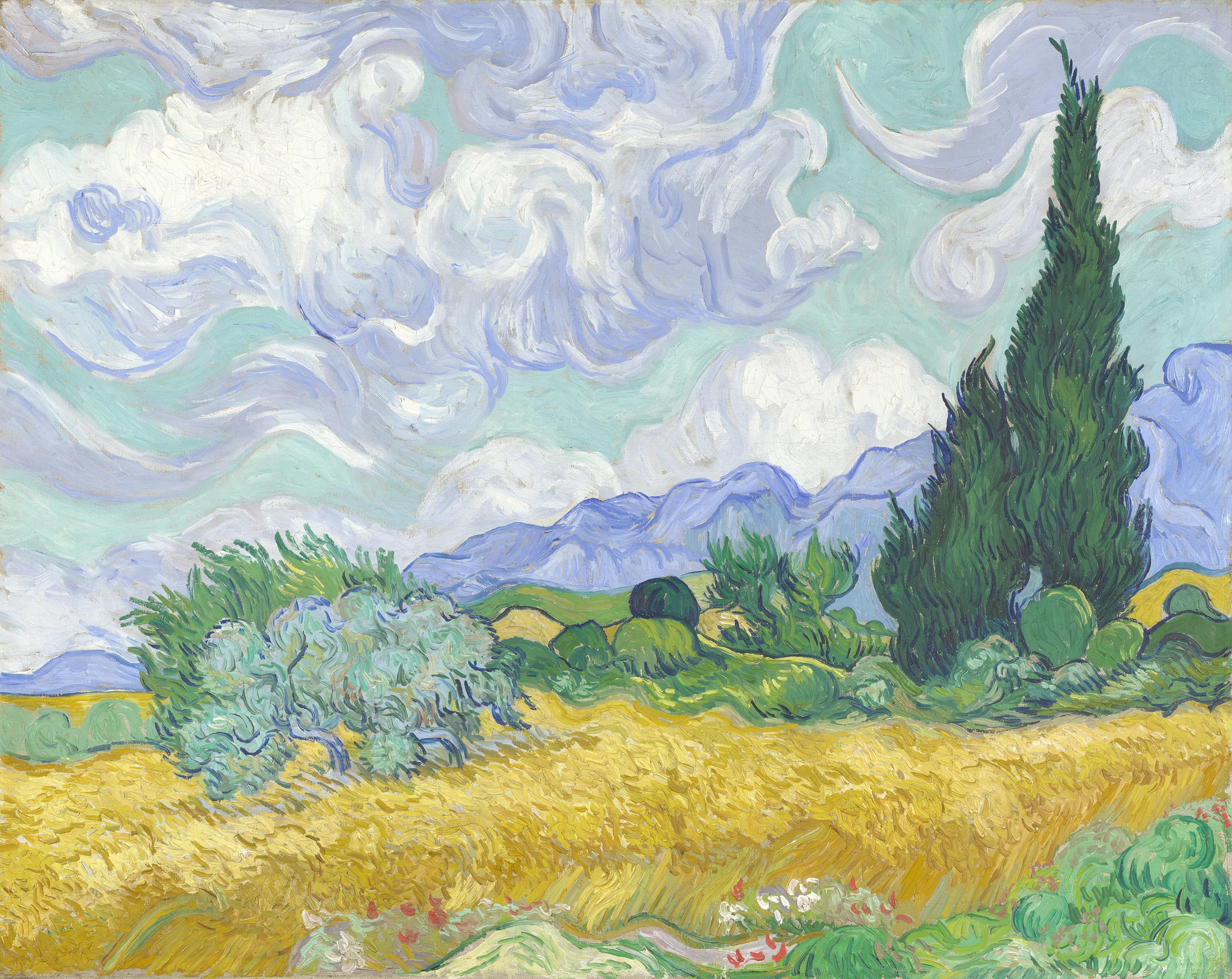 A Wheatfield, with Cypresses (September 1889), Vincent Van Gogh