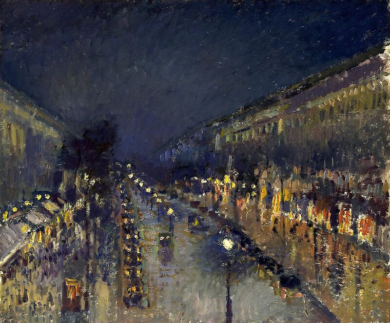 The Boulevard Montmartre at Night scale comparison