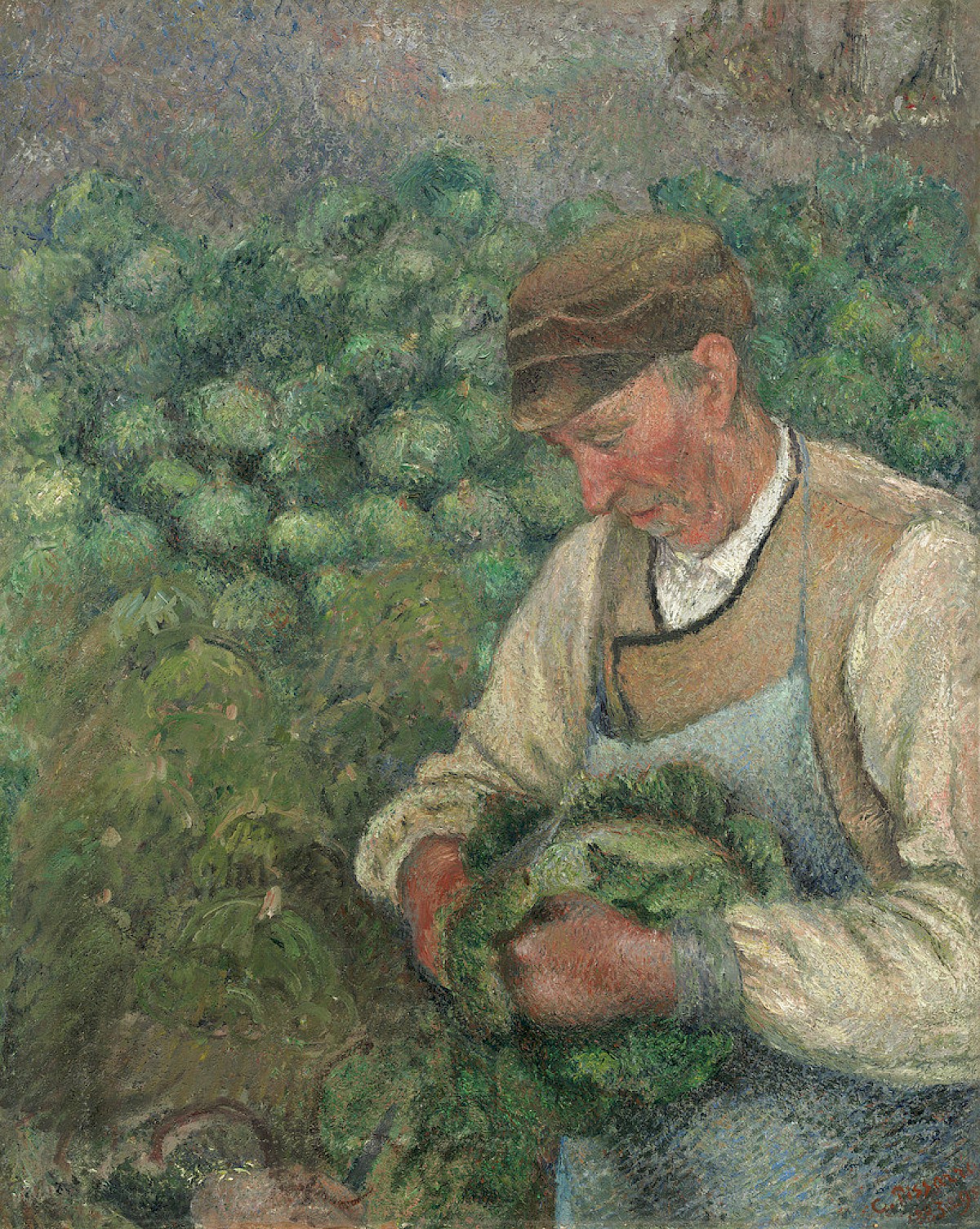 The Gardener - Old Peasant with Cabbage by Camille Pissarro