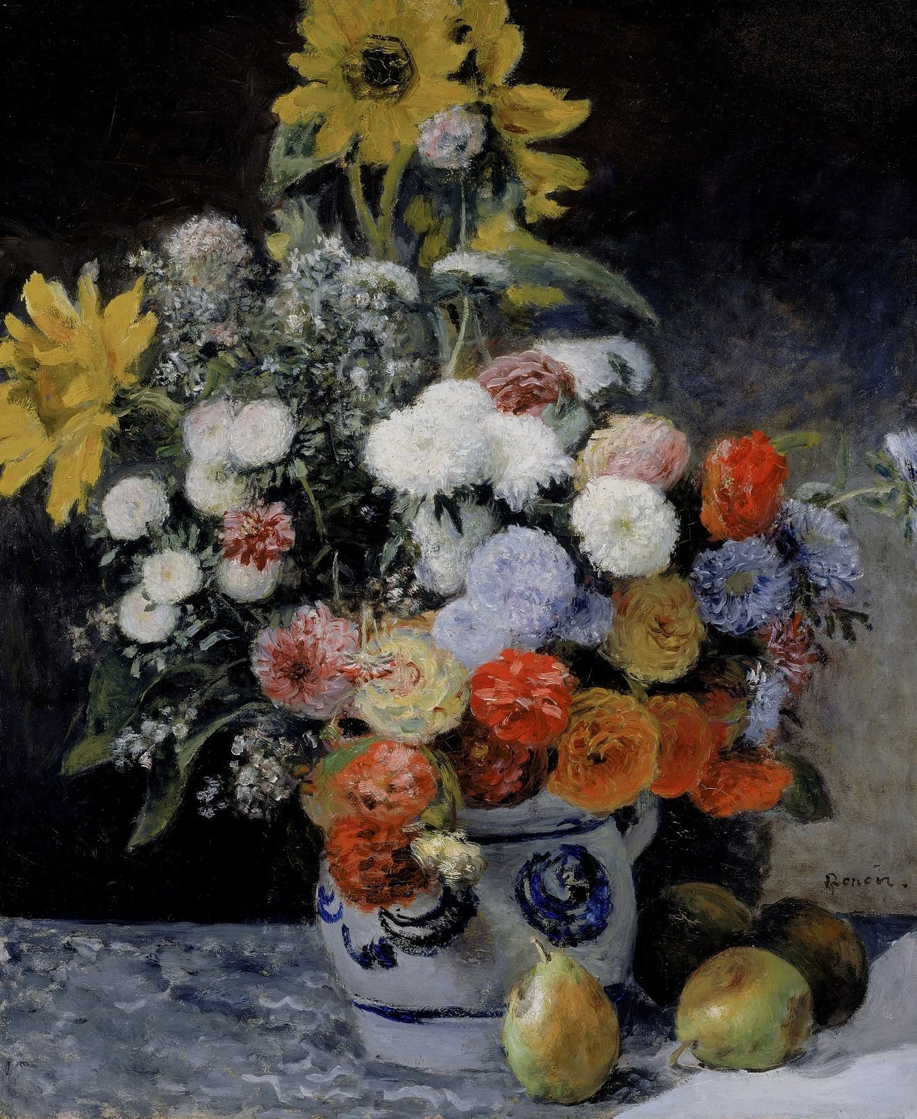 Mixed Flowers in an Earthenware Pot, Pierre-Auguste Renoir