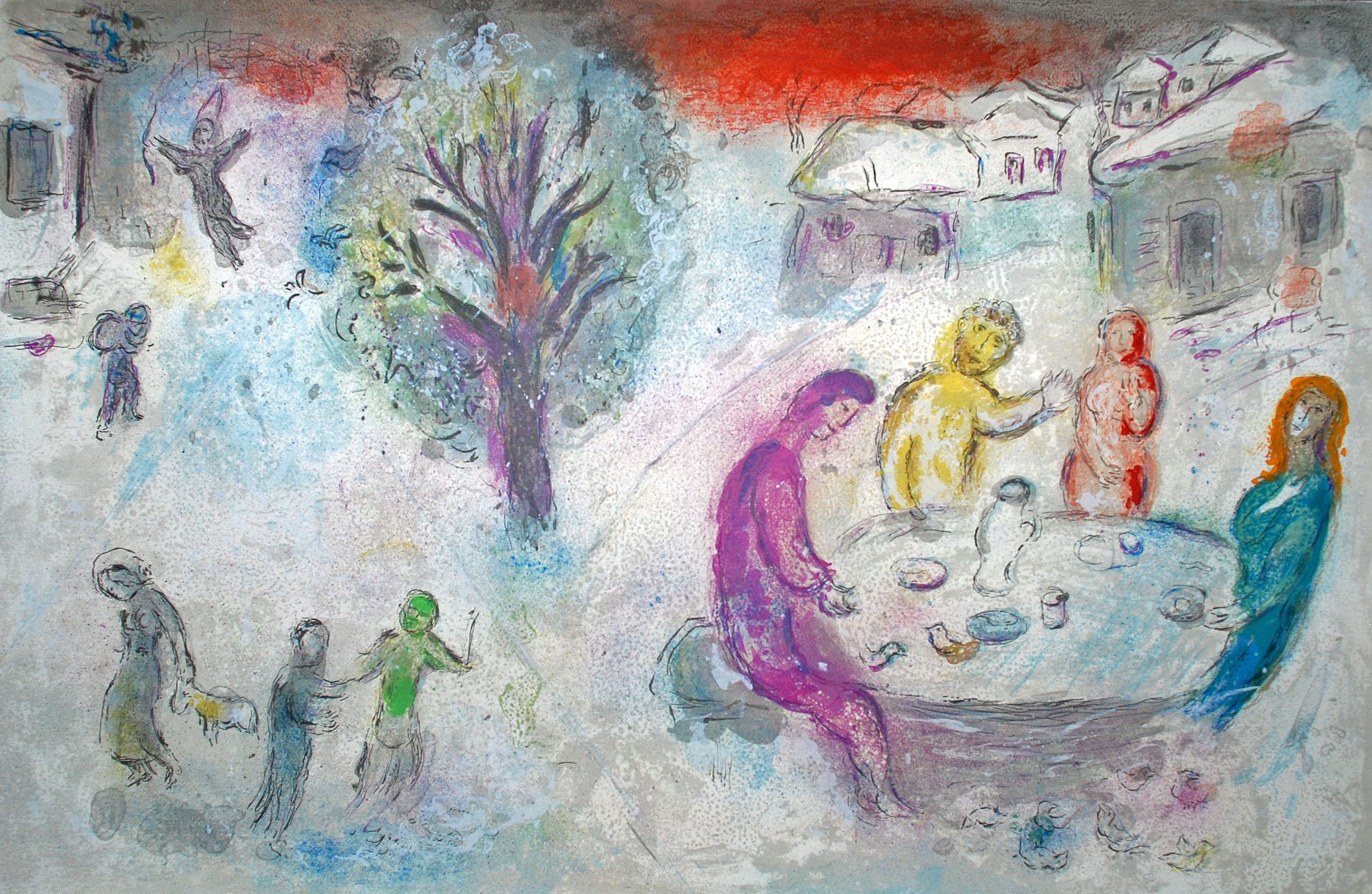 The Meal At Drya S House By Marc Chagall