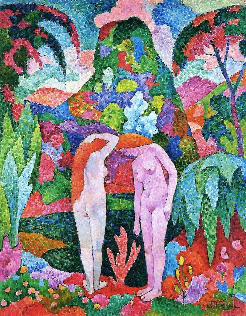 Bathers Two Nudes in an Exotic Landscape scale comparison