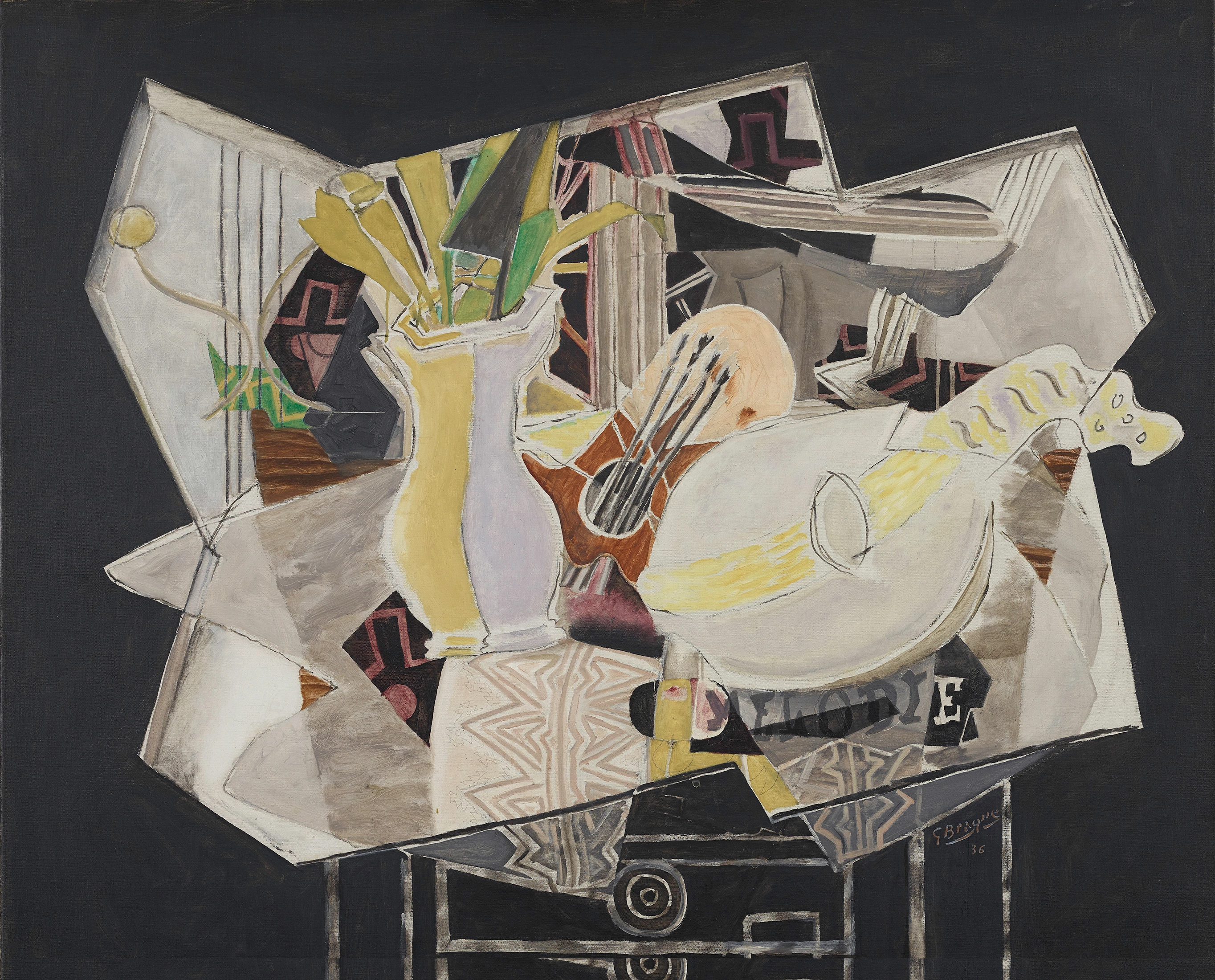 Vase, Palette, and Mandolin, Georges Braque
