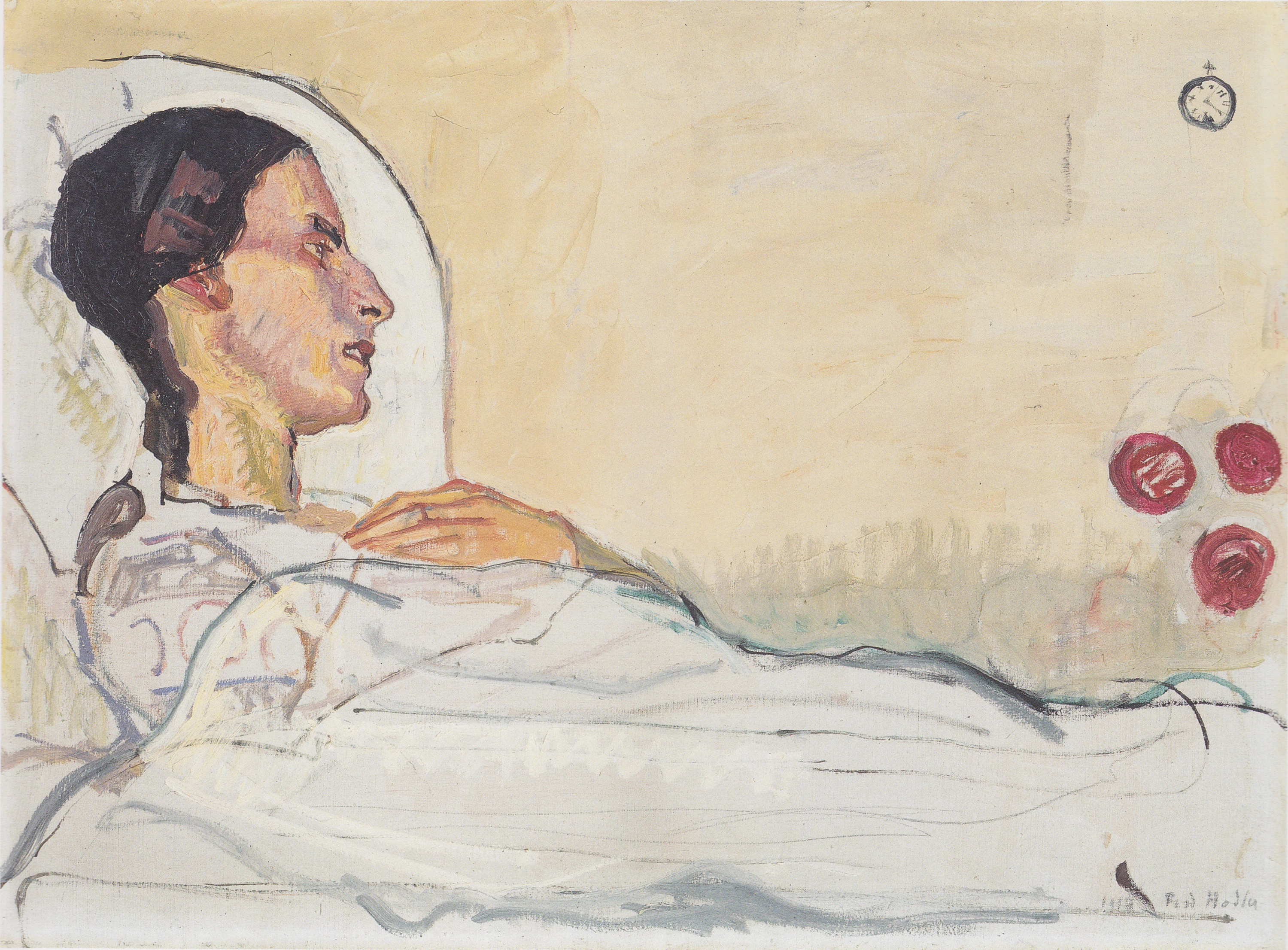 Valentine Gode Darel in hospital bed, Ferdinand Hodler