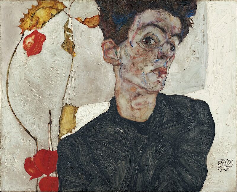 Self-Portrait with Physalis, Egon Schiele