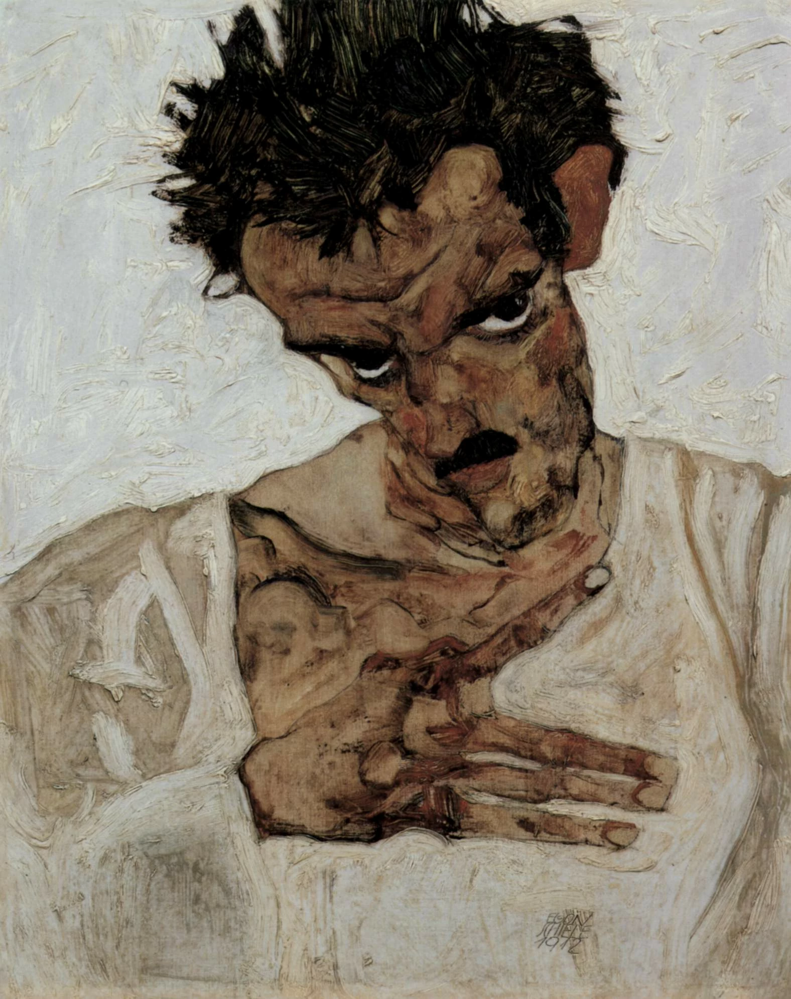 Self Portrait with Lowered Head, Egon Schiele