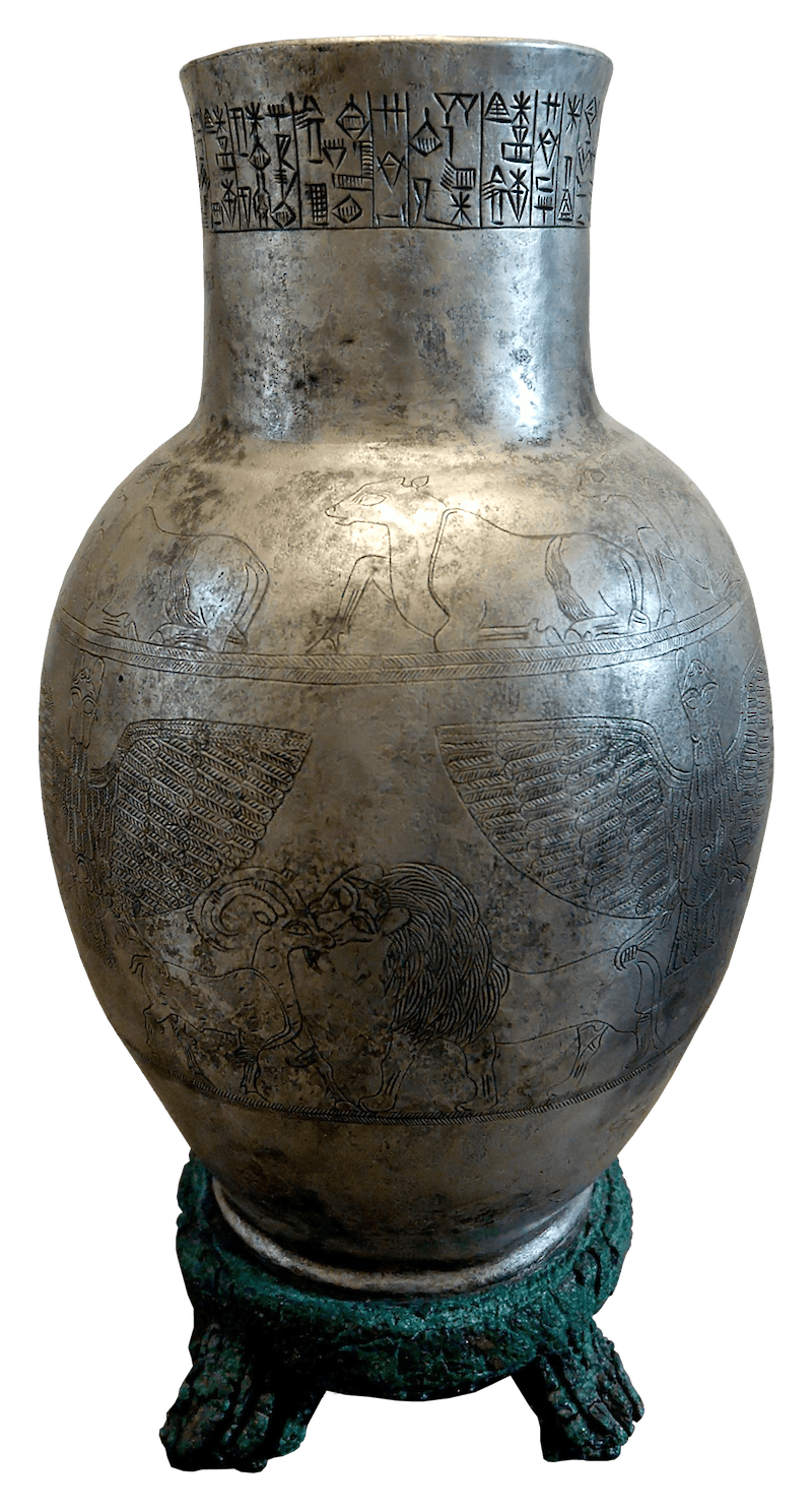 Silver Vase with Cuneiform scale comparison