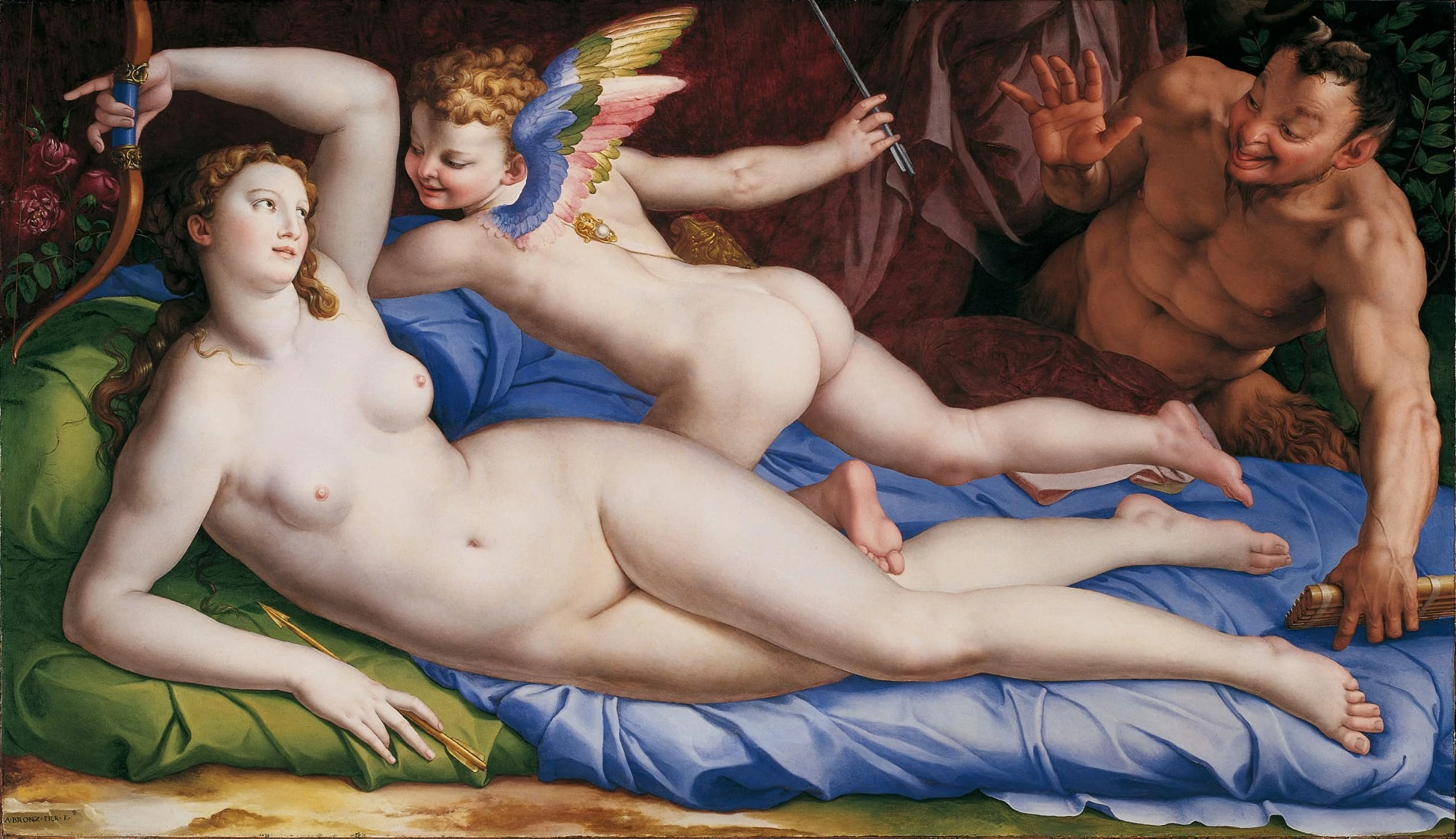 Venus, Cupid, and Satyr, Agnolo Bronzino
