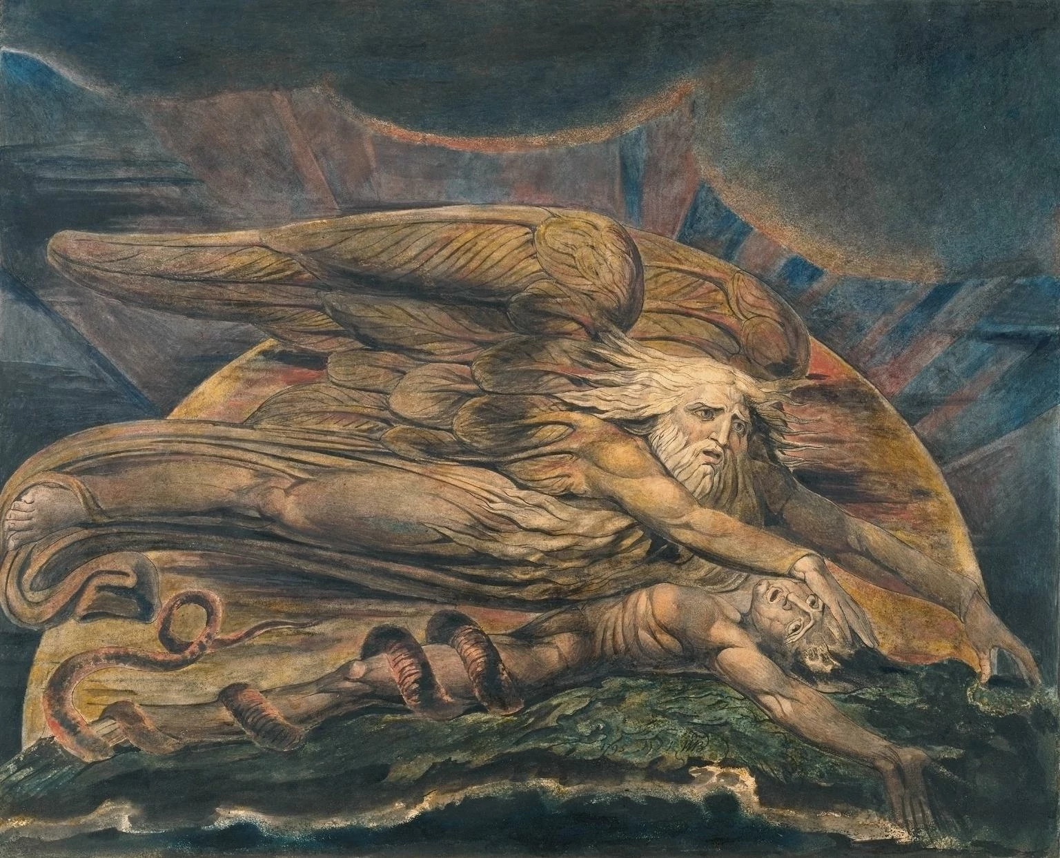 Elohim Creating Adam, William Blake